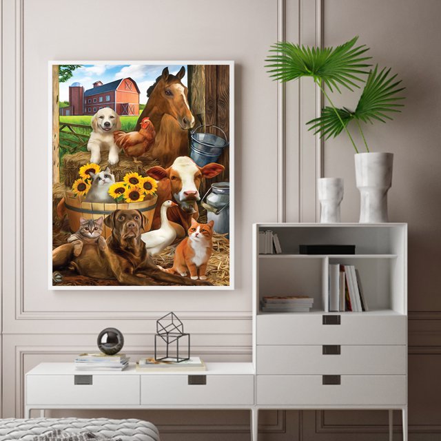 Cuadros Decorativos Kit de pintura al óleo de animales de granja por números DIY decoración del hogar regalo cuadro de arte de pared Ndcxsfigh Nuevos Originales