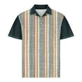 thumbnail image 4 of Fnnxeal Mens Polo Shirts, Collared Big and Tall Shirt Casual Striped Summer Navy Polo Shirts for Men Size L, 4 of 5