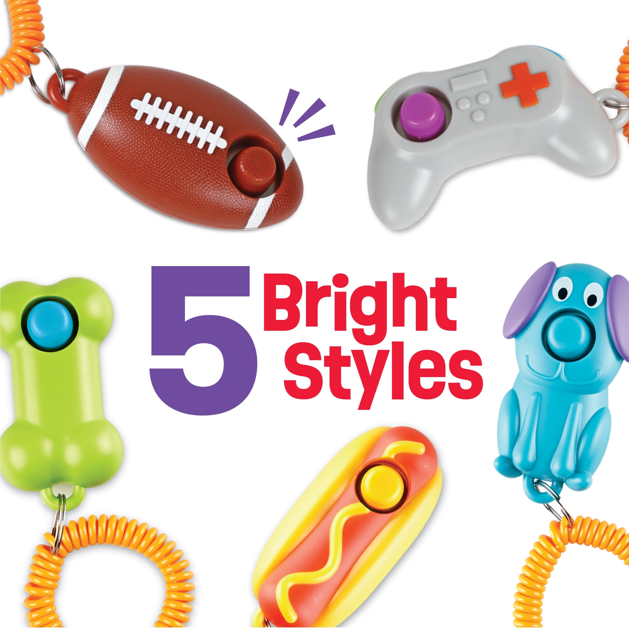 Brightkins Smarty Pooch Hot Dog Training Clicker with Wrist Strap, Pet Behavior Reinforcement for Dog and Puppy