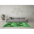 thumbnail image 3 of Ahgly Company Indoor Rectangle Checkered Emerald Green Modern Area Rugs, 8' x 10', 3 of 4