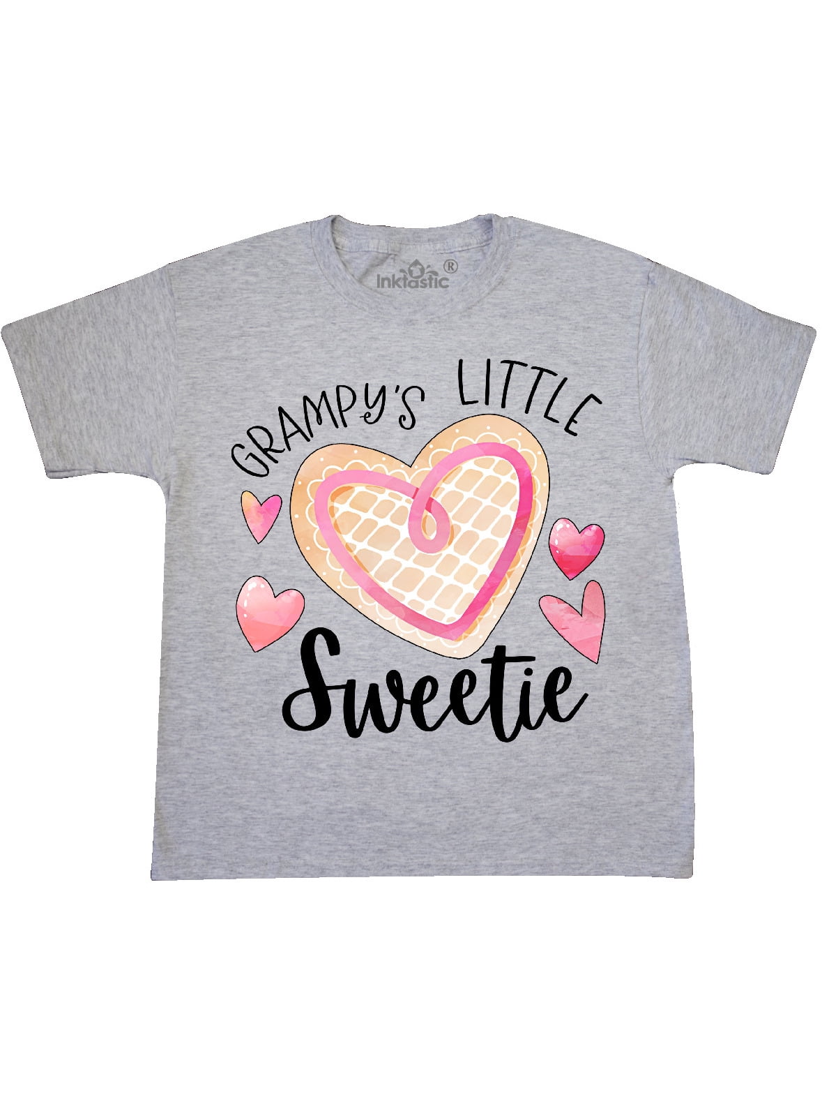 Grampy's Little Sweetie with Pink Heart Cookie Youth T-Shirt - Walmart ...