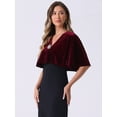 thumbnail image 4 of DARING DIVA Women's Bell Sleeve Open Front Cropped Shrug Bolero Cardigans Dark Red XL, 4 of 6