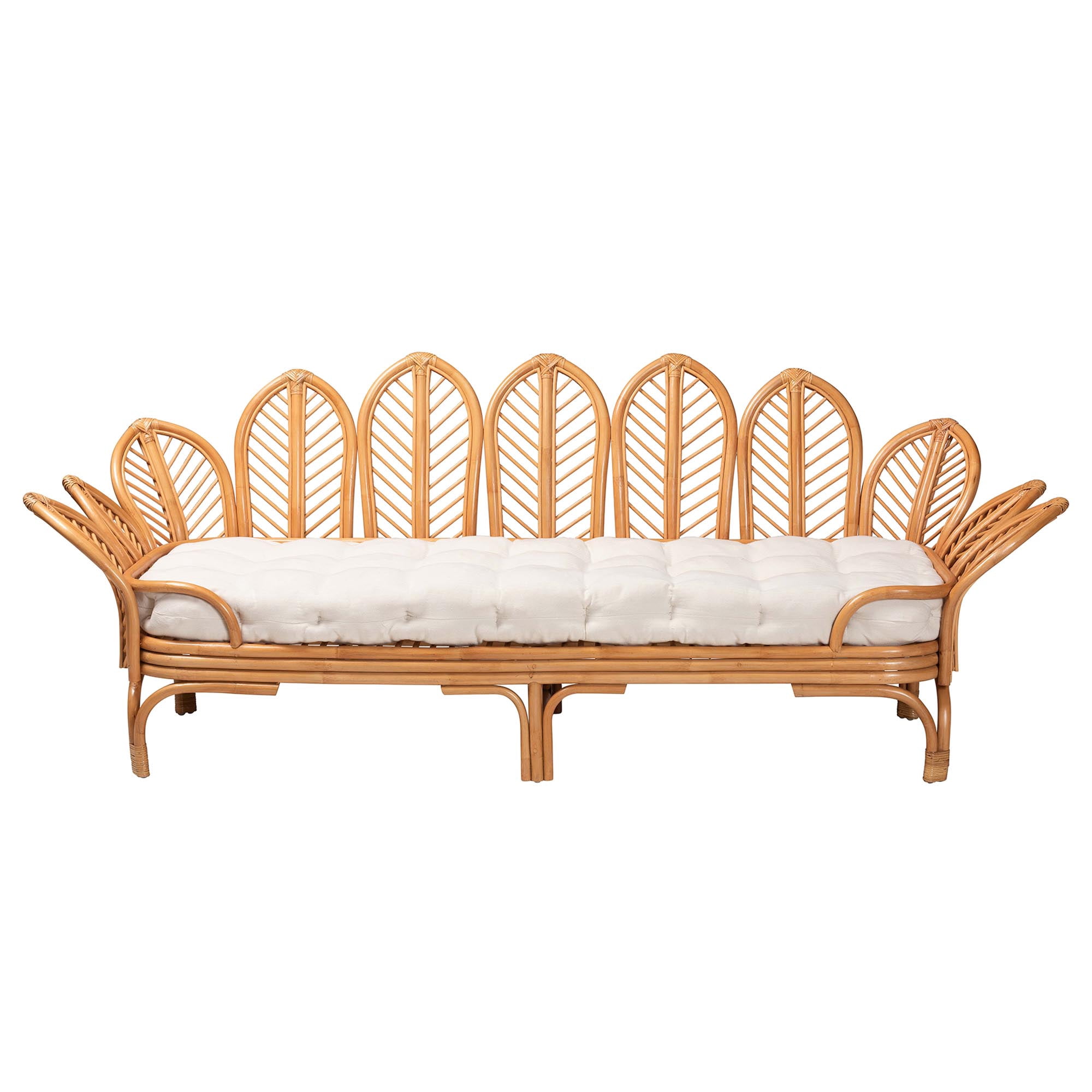 Bali & Pari Loften Open Work Frame Boho Twin Size Daybed Light Honey