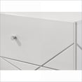 thumbnail image 3 of Dressers Contemporary Six Drawers High-Gloss White Wooden Furniture with Geometric Accents | White | Wood, 3 of 5