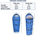 thumbnail image 3 of ANJ Outdoors 32F-59F Saco de dormir para jóvenes y niños | Saco de dormir para niños y niñas para interiores y exteriores | Saco de dormir ligero estilo momia para niños, 3 of 5