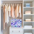 thumbnail image 6 of Large Fliplid Foldable Storage Bin Boxes Cubes Baskets with 2 Handles for Clothes Books 16.5x12.6x11.8 Inch Watercolor Blue-purple Flowers, 6 of 7