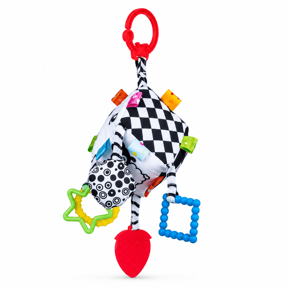 Balibazoo Sensory Activity Cube Baby Toy with High-Contrast Colors and Developmental Activities for Ages 0-24 Months