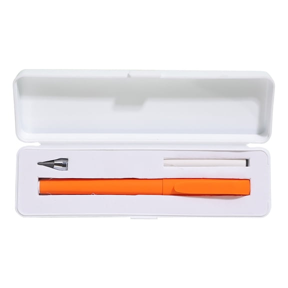 Qonioi Metal Inkless Pencil Pen, No Sharpening No Ink Erasable Gel Pen 2 in 1, Eternal Pencil with Eraser for Students Teachers Office Writing Gifts
