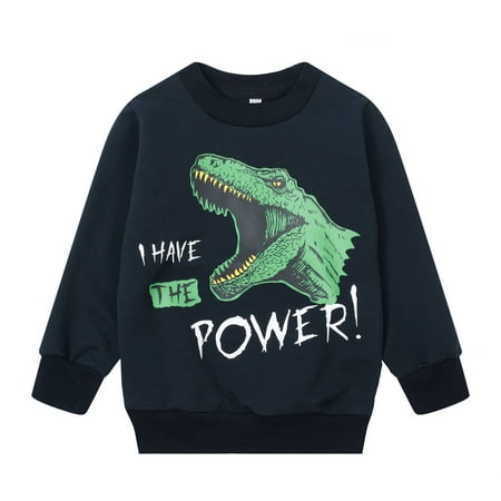 

Boys Sweatshirts Toddler Boy T-Rex Dinosaur Long Sleeve Cartoon Sport Pullover Tops for Kids 8t(Dino--8059 150)