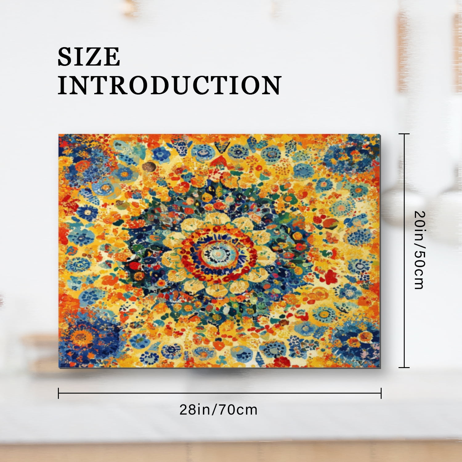 Stovetop Covers for Glasstop Stoves, Floral Mandala Vintage Flowers Print Heat Resistant Cooktop Cover, Ceramic Stove Top Protector Mat for Kitchen RV (28×20 Inch)