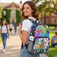 thumbnail image 3 of ZIATUBLES Clear Backpack for School, Heavy Duty Fabric & PVC Transparent Bookbag with Rocking Dinosaur Paint Splatter Print, Large Capacity See Through Bag for College Women Men Travel, 3 of 7