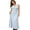 Blue, variant on LMLYSoH Women's Satin Dress Halter Neck Sleeveless Lace Patchwork Floor Length Dress for Vacation Evening Party