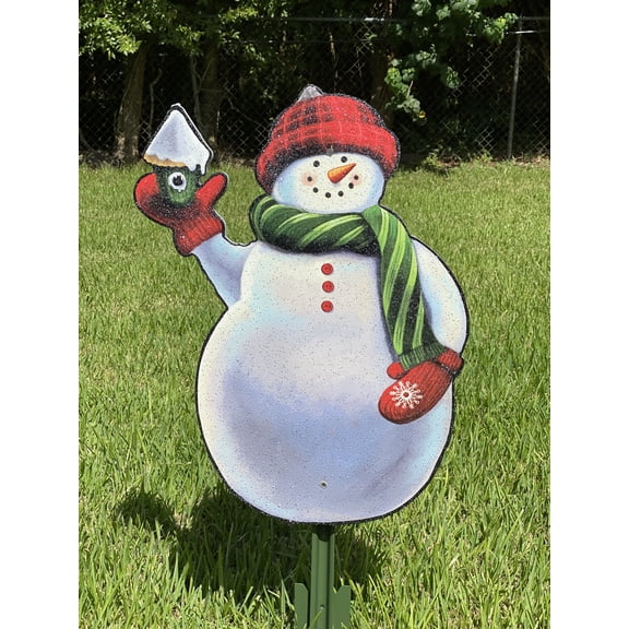 Snow baby with Bird House Christmas Yard Art