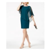 MSK Womens Green Petal Sleeve Above The Knee Sheath Party Dress Petites PL