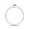 thumbnail image 2 of Angara Natural 0.35 Ct. Emerald with Diamond Halo Ring in 14K White Gold for Women (Ring Size: 3), 2 of 9