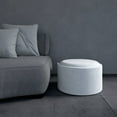thumbnail image 6 of Ozarke Allure Coffee Table 22 Inch Modern Round Storage Ottoman - Upholstered Seat with Fabric Foam & Removable Top for Home Decor, Living Room, Dining Room & Bedroom - Cream White, 6 of 9