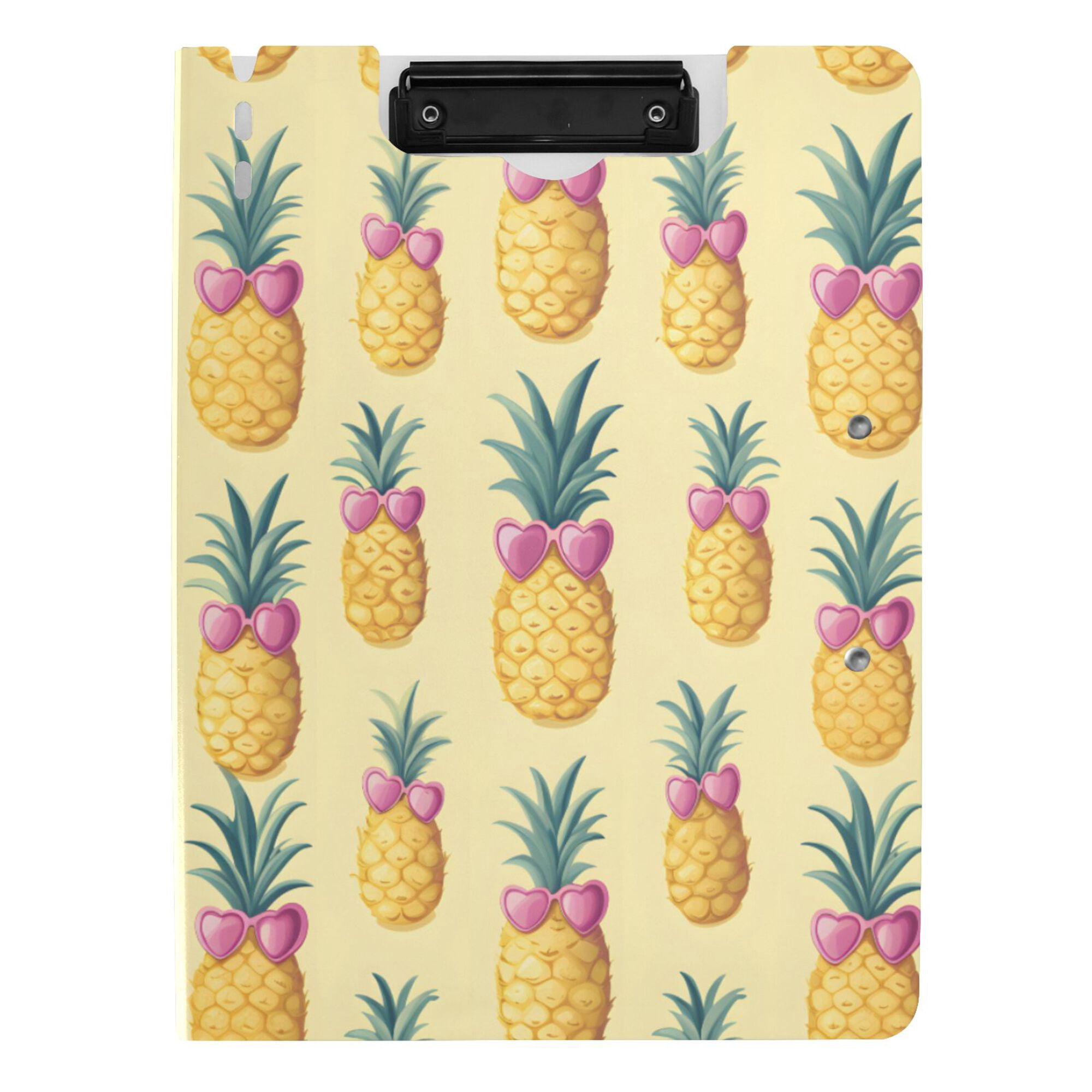 FORMRS A4 Clipboard Folder with Pen Holder Horizontal Foldable School Office Binder, Pineapple Love