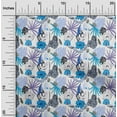 thumbnail image 2 of oneOone Cotton Flex Bluish Violet Fabric Tropical Abstract Floral Quilting Supplies Print Sewing Fabric By The Yard 40 Inch Wide, 2 of 4