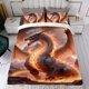 thumbnail image 4 of Dragón Conjunto de sábanas temático, trío de piezas, cómodo y amigable con la piel, diseño único, regalo de decoración para el hogar para familiares, amigos y fans,140cm *210cm, 4 of 6
