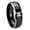 Black 2 Tone Polish Edge, variant on Pisces Zodiac Concave Black Tungsten Men Ring 10MM