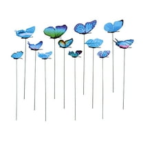 Adapan 12PC Butterfly Garden Stakes for Outdoor Decor, Yard Art, Flower Bed and Planter Decorations,Blue,Blue