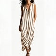 thumbnail image 4 of XuJwPNcy Summer Dresses for Women Breathable V Neck Maxi Dresses Sleeveless Striped Dress Thin Breathable Vacation Clothes, 4 of 7
