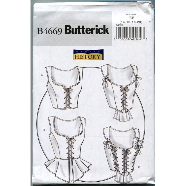 BUTTERICK PATTERNS B4669 Corsé de mujer talla EE (14-16-18-20)