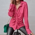 thumbnail image 2 of Vedolay Shirts for Women Plus Size 2023 Casual Chiffon Blouses 3/4 Sleeve Loose Tops Hot Pink,M, 2 of 5