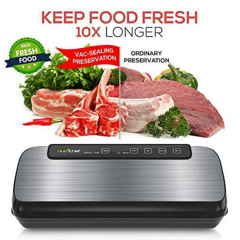 NutriChef Vacuum Sealer Machine - 350W Commercial 8L Chamber Type Automatic  System Air Seal Machine Meat Packing Sealing Storage Preservation Sous