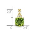 thumbnail image 2 of 1.89 (Ctw) Cushion-Cut Peridot Pendant Necklace in 10K Yellow Gold with Chain for Women, 2 of 4