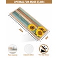 thumbnail image 4 of Sunflower Stair Treads for Wooden Steps Indoor Runner Rug Carpet,Yellow Spring Flora Botanical Teal Brown Wooden 10 Pieces Peel and Stick Staircase Step Treads Covers Washable Throw Door Mats,30"x8", 4 of 6