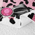 thumbnail image 5 of meiyoeat Billiards Lucky 8 Twin Quilt Set for Girls, Bow Pearl Pink Leopard Print Twin Coverlet Set, 2 Pieces, 1 Comforter and 1 Pillowcase, 5 of 7