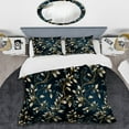 thumbnail image 2 of Designart "Royal Vines In Gold And Blue Botanicals" Floral Bedding Covert Set - Cottage Bed Set With 1 Sham, 2 of 5