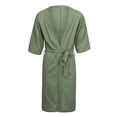 thumbnail image 4 of MEICHEN Bath Robes for Women Fashion Short Sleeved Long Bathrobe Home Clothes Solid Color Linen Pajamas Robe Women's Essentials Summer Loungewear, 4 of 7