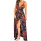 thumbnail image 4 of Vestido largo hasta el suelo con corte entallado y escote en V estampado sin mangas sin espalda de Inglaterra Sexy a la moda para mujer Pompotops  ghjkhdj8642, 4 of 9