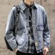 thumbnail image 4 of Chaqueta vaquera de talla grande para hombre, nueva, elástica, de una pieza, holgada, de bajo coste, estética Y2k, precio barato, elegante abrigo vaquero para hombre, 4 of 5