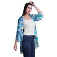thumbnail image 3 of Moomaya Printed Georgette Shrug Ruffled Back Drop Hem Beach Cover Up For Women, 3 of 5