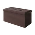 thumbnail image 3 of Home Design Florence Upholstered Folding Storage Bench with Foam Filled Seat, Multi-Purpose Rectangular Design for Seating, Footrest, or Hidden Storage in Living Room or Office, PU Antique Purple, 3 of 3