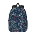thumbnail image 1 of Easygdp Merry Christmas Winter Leaves Snowflakes Mochila Ligera de 15 Pulgadas para Estudiantes, Mochila Cómoda para la Escuela y Viajes, Correas Ajustables, 1 of 6