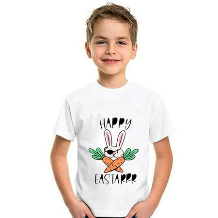 

Cathalem Sleeve Large Easter Day Prints Shirts Toddler Girl Boys Short Sleeve Bunny T Shirt Kids Girls Thermal Undershirts Boys Pink 9-10 Years