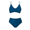 thumbnail image 4 of Women's Swimwear Tankini Set Beach Pool Cover Up Hollow Out Bikini Top With Swim Shorts Conservative Two Piece Bathing Suit Women's Board Shorts Long Tie Bra Swimsuits for Older Women with Sleeves, 4 of 5