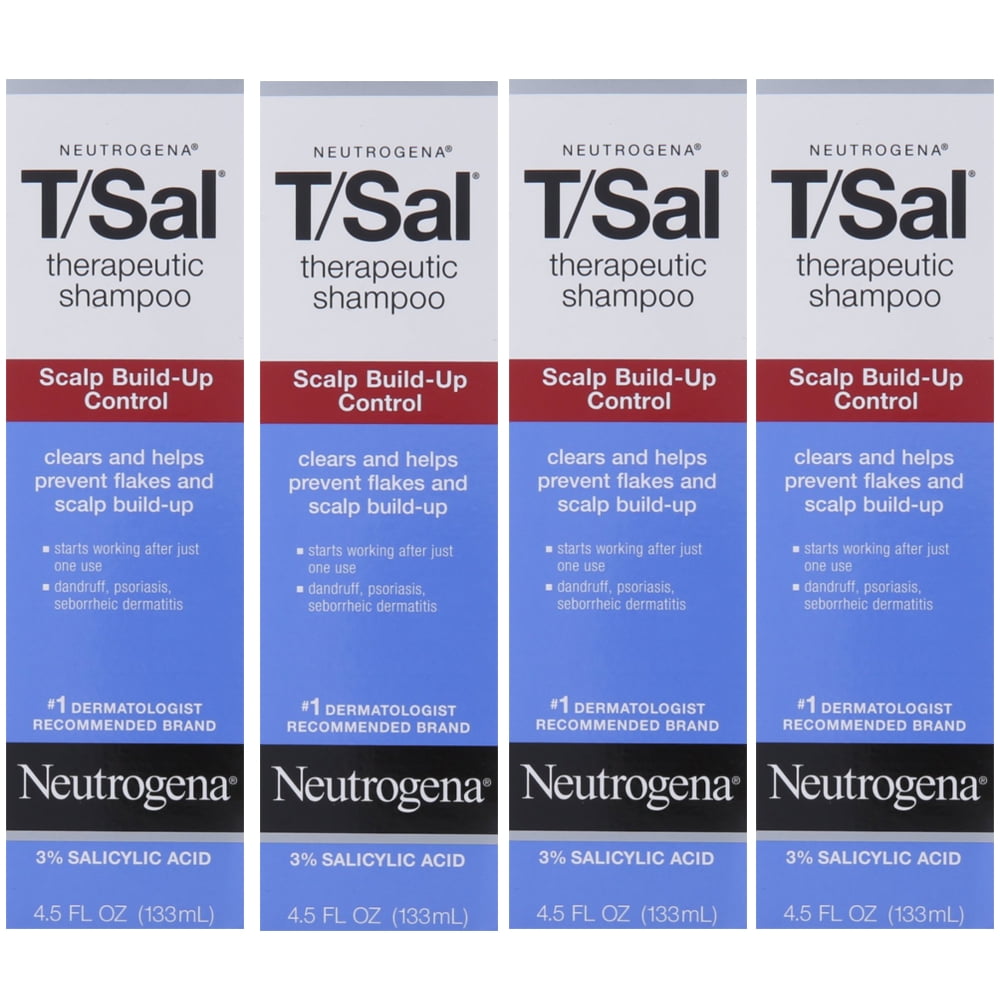 4 Pack Neutrogena T/Sal Therapeutic Maximum Strength Shampoo 4.50 oz Each