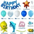 thumbnail image 2 of MMTX Under The Sea Birthday Party Decorations, Blue Ocean Animals Theme Party Supplies with Dolphin Octopus Starfish Shell Foil Balloon for Boy Baby Shower, 2 of 13