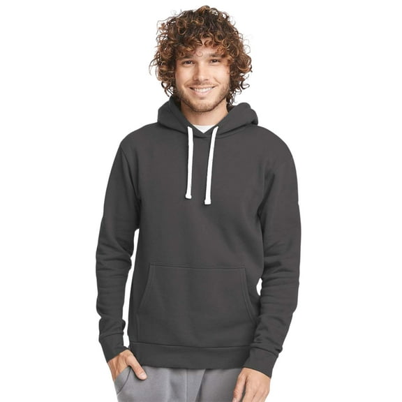 Next Level Men's Santa Barbara Hoodie Sweatshirt 80/20 Cotton/Polyester Fleece Pullover Comfy Sweater (Heavy-Metal, L)