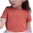 thumbnail image 4 of AherBiu Girls T Shirts Ruffle Short Sleeve Tops Cotton Soft Tee Tops Crewneck Casual Solid Color Tshirts 1-9 Years, 4 of 4