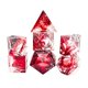 thumbnail image 1 of 7x Resina Polyedral Dados Cristal RPG de sangre Ángulo de sangre Dados Conjuntos Seda flotante roja para RPG RPG Dados Accesorios Números transparentes Hugo Dados poliédricos, 1 of 5
