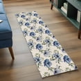 thumbnail image 3 of Runner Rugs 2x6 Ft, Navy Blue Floral Non Slip Area Rugs for Kitchen Bedroom Entryway, Vintage Flowers Elegant Pastoral Rustic Washable Carpet Runner Rug Floor Mats for Bedroom Home Decor, 3 of 9