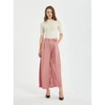 thumbnail image 5 of Women High Waist Casual Wide Leg Long Palazzo Pants Trousers Regular Size Pink XL, 5 of 8
