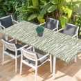 thumbnail image 2 of Green Waves Stripes Table Cloths for 8 Foot Rectangle Tables, Vintage Minimalist Lines Texture Patio Waterproof Elastic Fitted Tablecloths, Washable Rectangular Table Cover for Camping, 2 of 8