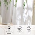 thumbnail image 6 of Green Vines Sheer Curtains 54 Inch Length, Light Filtering Voile Curtain Panel, Spring Botanical Plants Leaves Farmhouse Rod Pocket Drapes Window Treatments for Living Room Bedroom 52"x54", 6 of 9